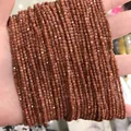 Strands of 2-3mm faceted sparkling goldstone beads in orange brown for DIY jewelry making - 19-Gold Sandstone