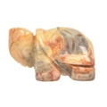 Natural agate tortoise figurine with unique red and grey gemstone textures and polished finish - Crazy Agate / S