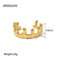 Irregular geometric gold crown ring with a 0.85cm height and molten lava drip design - Crown Lava Fluid Style (JDR202243)