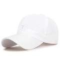 Weiße, schnelltrocknende Mesh-Baseballkappe mit gestickter Nummer 7 und Atmungsaktivität - Weiß
