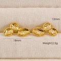 Minimalist 14K gold leaf studs featuring 18mm width and mirror-polished finish - YTE1168 Three-petal Leaf / Gold