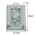 Light gray plastic beading design tray 23x15.7cm for DIY jewelry making and measuring - Bead Design Board