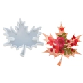 Moule en silicone en forme de feuille d'érable pour sous-verres en résine avec fleur rouge - Moule de Dessous de Verre Petite Feuille d'Érable Miroir