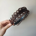 Deep brown fishtail braid headband made of synthetic hair with anti-slip inner teeth - Three-strand Lace Headband (4.5CM Wide) / Dark Brown
