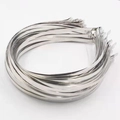 Silver stainless steel headbands DIY accessories stacked on white background - Headbands 5pcs Set
