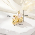 Elegant 14K gold-plated scooter pendant with pearls and red gemstone for DIY jewelry - 14K Gold h-12850 (Motorcycle Pearl Pendant)