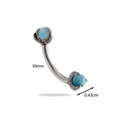 Piercing arcade griffe de dragon avec barre 10mm et perle oeil de chat bleue 4,3mm - Bleu Clair (2#)