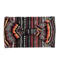Close-up of ethnic geometric pattern wide headband with bow-knot and elastic fabric - Striped Black Yellow