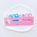 Cute pink and blue rabbit strawberry sticky notes and index tabs set on a white tray - Pink Rabbit