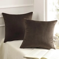 Set of two dark brown velvet throw pillow covers in a cozy living room setting - 30*50cm (No Insert) / Dark Coffee