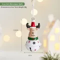 Christmas iron reindeer bell pendant with red hat and green scarf, size 6.5x4cm - Elk Bell