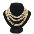 Gouden gelaagde Cubaanse schakelketting met sprankelende zirkonia voor een hiphop look - Goud 16 inch (40 cm)