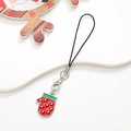 Detailed view of a red Christmas glove pendant with white polka dots and a lobster clasp - Gloves / Silver