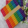 Rainbow colored wooden popsicle sticks for DIY crafts bundled with paper tape - Colored Serrated Stick 114mm*10mm*2mm / 1 Bundle
