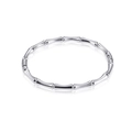 Sleek silver bamboo-shaped stainless steel bracelet with high-polish finish - Bamboo Section Steel Color