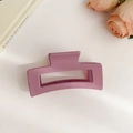Matte mauve square claw clip for women made of premium frosted material in autumn style - Matte Bean Paste Hollow Hair Claw