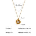 Collier torsadé en acier doré avec finition 18K PVD et pendentif perle cristal - Style Zirconia en Spirale (SN030078)