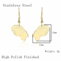 Polished stainless steel African woman profile earrings in gold finish, 22mm size - LE3207 Gold