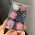 Glitter gel sequins set 4 Mermaid Scales with 6 colorful jars and applicator tools - Set 4# Mermaid Spirit