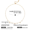 Gold stainless steel star pendant necklace with cubic zirconia charms and beaded chain - Star Pendant (JDN0307020)