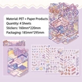 Art Gas Station DIY 3D landscape sticker set with PET cat illustrations and cards - Art Gas Station
