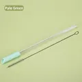 Light green Tritan telescopic straw set with cleaning brush, size 1.2x21cm for drinks - 1.2x21cm / Pale Green