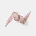 Adjustable leopard print bag strap in grey and pink weave with silver metal clasps - 5cm x 70cm / Pink With Silver Buckle