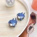 Cute dark blue shark mini hair claws in acrylic finish for kids and girls - Shark (Pair)