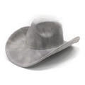 Detailed close-up of grey mesh woven texture and brim on a stylish western cowboy hat - Beige Mesh Style