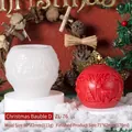DIY Christmas elk patterned spherical silicone candle mold with reindeer forest relief - Christmas Ball D ZL-76 (Elk & Forest)