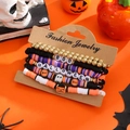 Detailed set of 5 Halloween beaded bracelets with ghost, pumpkin and BOO motifs - Halloween Spooky Style 1 (25020779) / 01 KC Gold