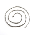 Collar de cadena de acero inoxidable plateado con diseño de espiga y cierre de langosta - 3.0mm*45+5cm / Color Acero
