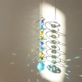 3D rotating wind chime with colorful crystals and blue ball reflecting light - Royal Blue
