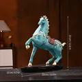 Moderne türkisfarbene und goldene Pferdefigur für luxuriöse Heim- und Bürodeko - Groß / Bronze