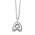 Polished silver bubble initial A pendant necklace on a minimalist chain for women - Letter A