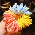 Elastic baby hair ties in pastel light blue, pink and yellow textured design - 4# Bamboo Texture Candy Colors Approx 100Pcs