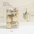 Set of 12 gold and silver electroplated Christmas gift box ornaments in clear PVC box - Light Gold Gift Box / 12pcs
