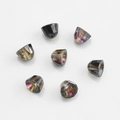 Macro shot of 8mm colorful crystal glass bell pendants for DIY necklace jewelry making - Half Gun Black Purple