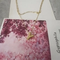 Gold plated letter Y necklace featuring textured hammer pattern and paperclip chain - Letter Y
