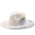 Creative straw sun hat with hand-painted graffiti embroidery for summer beach vacations - Beige Nail Girl Patch Style(3)
