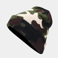 Detalle del gorro de invierno con patrón de camuflaje y textura de punto acanalado - Talla única / Camuflaje Verde