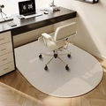 Beige oval office chair mat with geometric patterns on a modern wooden floor - 50x80cm / Style D - Vertical Arch