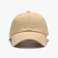 Gorra de béisbol clásica de algodón beige con visera curva y ojales de transpiración - Caqui