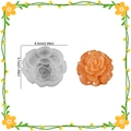 Peony flower silicone mold for DIY resin candles with orange rose product sample - Silicone Flower 00201 / Translucent White
