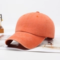 Vintage washed brick red baseball cap for women and men, distressed cotton sun hat - Orange