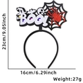 Halloween LED headband with white Boo text and black spider, dimensions 23x16cm - BOO Spider Web Style