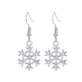 Silver snowflake drop earrings with white sparkling rhinestones for winter style - 10. Silver Snowflake Earrings
