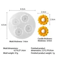 4-cavity sunflower silicone mold for DIY candles with 6.5x6.5x1.4cm dimensions - 4-Cavity Sunflower F138-2