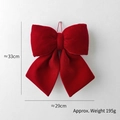 Large red velvet Christmas bow ornament with dimensions of 33x29cm weighing 195g - Deluxe Large / Red