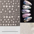 Pegatinas 5D para uñas con estrellas de mar y conchas blancas diseño degradado CA-6369 - CA6369/Estilo Océano Blanco Puro